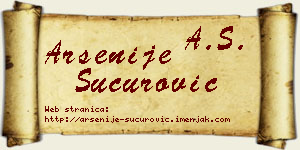 Arsenije Šućurović vizit kartica